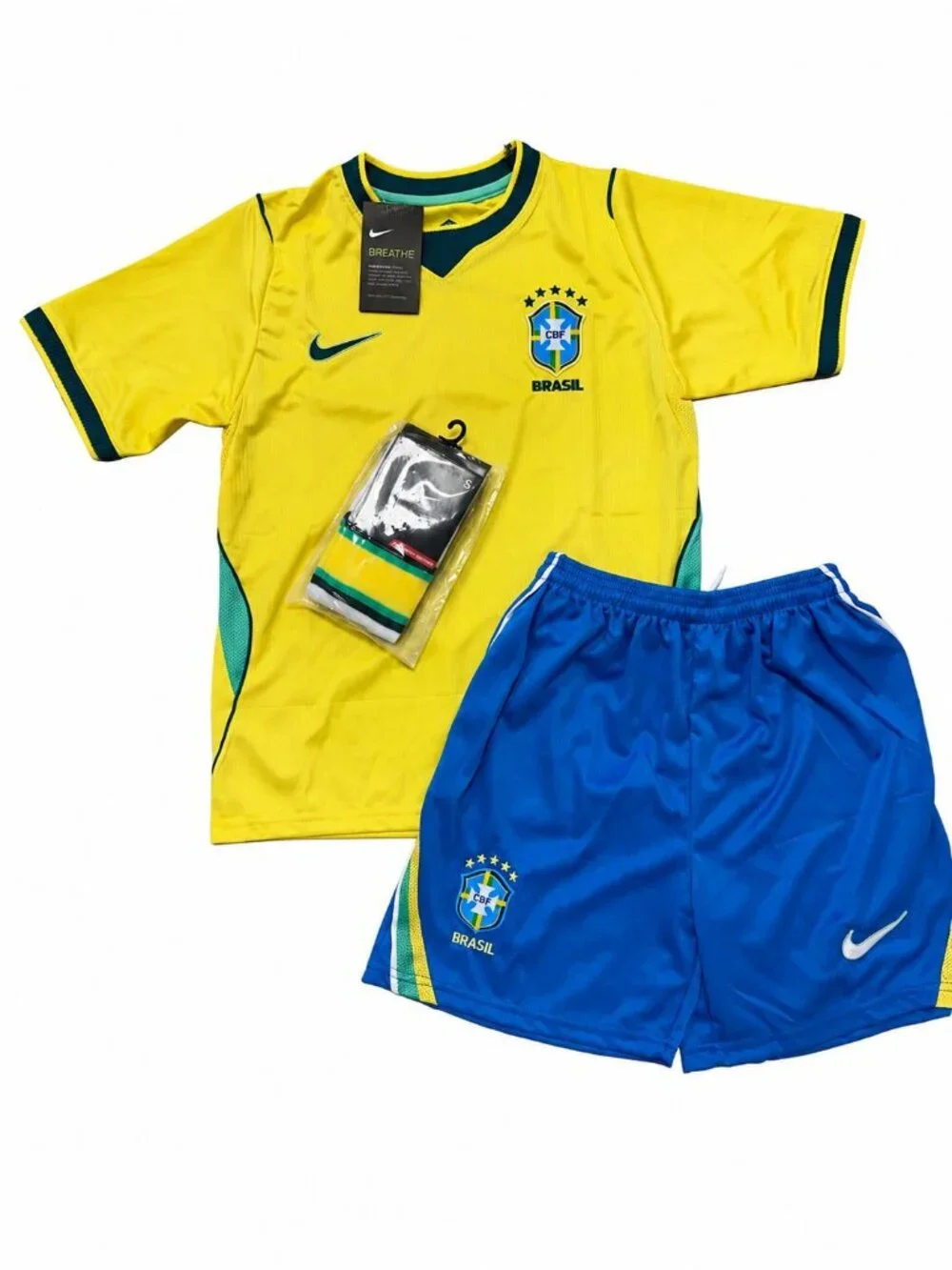 Brazil Yellow & Blue Youth Soccer Uniform Complete